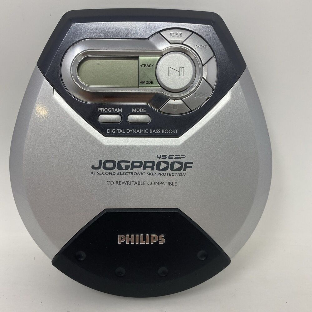 Vintage Philips Jogproof Portable CD Player 45 ESP CD Rewritable Tested Works